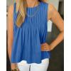 imageCicy Bell Pleated Peplum Tank Tops for Women Summer Casual Sleeveless Womens Babydoll Blouse Flowy Cotton ShirtBlue