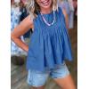 imageCicy Bell Pleated Peplum Tank Tops for Women Summer Casual Sleeveless Womens Babydoll Blouse Flowy Cotton ShirtBlue