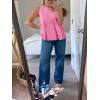 imageCicy Bell Pleated Peplum Tank Tops for Women Summer Casual Sleeveless Womens Babydoll Blouse Flowy Cotton ShirtBright Pink