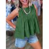imageCicy Bell Pleated Peplum Tank Tops for Women Summer Casual Sleeveless Womens Babydoll Blouse Flowy Cotton ShirtGreen