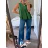 imageCicy Bell Pleated Peplum Tank Tops for Women Summer Casual Sleeveless Womens Babydoll Blouse Flowy Cotton ShirtGreen