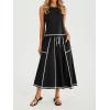 imageCicy Bell Womens 2 Piece Outfits Cropped Sleeveless Tank Tops Lounge Sets High Waisted Drawstring Maxi Skirt Matching SetsBlack
