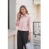 imageCicy Bell Womens 34 Bell Sleeve Button Down Shirts V Neck Trendy Casual Blouses Loose Fit Work Cotton TopsBean Paste