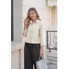 imageCicy Bell Womens 34 Bell Sleeve Button Down Shirts V Neck Trendy Casual Blouses Loose Fit Work Cotton TopsKhaki