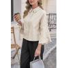 imageCicy Bell Womens 34 Bell Sleeve Button Down Shirts V Neck Trendy Casual Blouses Loose Fit Work Cotton TopsKhaki