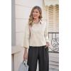imageCicy Bell Womens 34 Bell Sleeve Button Down Shirts V Neck Trendy Casual Blouses Loose Fit Work Cotton TopsKhaki