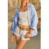 imageCicy Bell Womens 34 Sleeve Striped Button Down Shirts Summer V Neck Tops Casual Loose Fit Work BlouseBlue