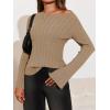 imageCicy Bell Womens Bell Long Sleeve Tops Going Out Knitted Fall Pullover Lightweight Sweater ShirtsApricot