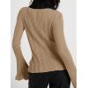 imageCicy Bell Womens Bell Long Sleeve Tops Going Out Knitted Fall Pullover Lightweight Sweater ShirtsApricot