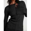 imageCicy Bell Womens Bell Long Sleeve Tops Going Out Knitted Fall Pullover Lightweight Sweater ShirtsBlack