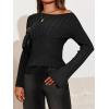 imageCicy Bell Womens Bell Long Sleeve Tops Going Out Knitted Fall Pullover Lightweight Sweater ShirtsBlack