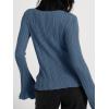 imageCicy Bell Womens Bell Long Sleeve Tops Going Out Knitted Fall Pullover Lightweight Sweater ShirtsBlue
