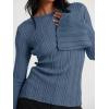 imageCicy Bell Womens Bell Long Sleeve Tops Going Out Knitted Fall Pullover Lightweight Sweater ShirtsBlue