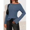 imageCicy Bell Womens Bell Long Sleeve Tops Going Out Knitted Fall Pullover Lightweight Sweater ShirtsBlue