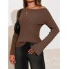 imageCicy Bell Womens Bell Long Sleeve Tops Going Out Knitted Fall Pullover Lightweight Sweater ShirtsCoffee