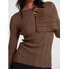 imageCicy Bell Womens Bell Long Sleeve Tops Going Out Knitted Fall Pullover Lightweight Sweater ShirtsCoffee