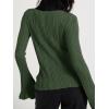 imageCicy Bell Womens Bell Long Sleeve Tops Going Out Knitted Fall Pullover Lightweight Sweater ShirtsGreen