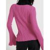 imageCicy Bell Womens Bell Long Sleeve Tops Going Out Knitted Fall Pullover Lightweight Sweater ShirtsPink