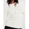 imageCicy Bell Womens Bell Long Sleeve Tops Going Out Knitted Fall Pullover Lightweight Sweater ShirtsWhite