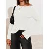 imageCicy Bell Womens Bell Long Sleeve Tops Going Out Knitted Fall Pullover Lightweight Sweater ShirtsWhite