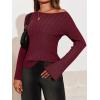 imageCicy Bell Womens Bell Long Sleeve Tops Going Out Knitted Fall Pullover Lightweight Sweater ShirtsWine Red