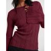 imageCicy Bell Womens Bell Long Sleeve Tops Going Out Knitted Fall Pullover Lightweight Sweater ShirtsWine Red