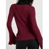 imageCicy Bell Womens Bell Long Sleeve Tops Going Out Knitted Fall Pullover Lightweight Sweater ShirtsWine Red