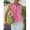 imageCicy Bell Womens Bow Front Tie Tank Tops Pleated Babydoll Top Sleeveless Cute Coquette Shirt Summer OutfitsDark Pink