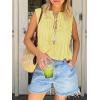imageCicy Bell Womens Bow Front Tie Tank Tops Pleated Babydoll Top Sleeveless Cute Coquette Shirt Summer OutfitsLemon Yellow