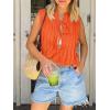 imageCicy Bell Womens Bow Front Tie Tank Tops Pleated Babydoll Top Sleeveless Cute Coquette Shirt Summer OutfitsOrange