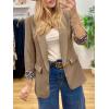 imageCicy Bell Womens Business Casual Blazer Shawl Collar Work Long Sleeve Leopard Open Front Oversized Suit JacketDark Khaki