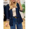 imageCicy Bell Womens Business Casual Blazer Shawl Collar Work Long Sleeve Leopard Open Front Oversized Suit JacketNavy