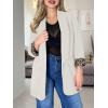imageCicy Bell Womens Business Casual Blazer Shawl Collar Work Long Sleeve Leopard Open Front Oversized Suit JacketWhite