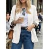 imageCicy Bell Womens Business Casual Blazer Shawl Collar Work Long Sleeve Leopard Open Front Oversized Suit JacketWhite