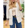 imageCicy Bell Womens Business Casual Blazer Shawl Collar Work Long Sleeve Leopard Open Front Oversized Suit JacketWhite