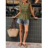 imageCicy Bell Womens Cap Sleeve Peplum Tank Tops Summer Babydoll Smocked Cotton Shirts Casual Crew Neck Pleated Blouse Army Green