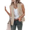 imageCicy Bell Womens Casual Blazer Short Sleeve Lapel Open Front Work Office Suit JacketZlight Khaki