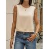 imageCicy Bell Womens Casual Cropped Tank Tops Summer Crew Neck Sleeveless Boxy Shirts Workout Basic TeesApricot