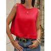 imageCicy Bell Womens Casual Cropped Tank Tops Summer Crew Neck Sleeveless Boxy Shirts Workout Basic TeesRed