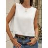 imageCicy Bell Womens Casual Cropped Tank Tops Summer Crew Neck Sleeveless Boxy Shirts Workout Basic TeesWhite