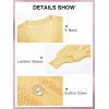 imageCicy Bell Womens Cropped Crochet Cardigans Hollow Out Button Down Lantern Sleeve Knit Sweaters Casual Mesh Loose Fit Cover UpYellow