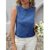 imageCicy Bell Womens Denim Tank Tops Crew Neck Summer Casual Sleeveless Shirts Cropped Loose Fit Jean VestsBlue