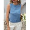imageCicy Bell Womens Denim Tank Tops Crew Neck Summer Casual Sleeveless Shirts Cropped Loose Fit Jean VestsLight Blue