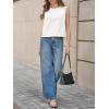 imageCicy Bell Womens Denim Tank Tops Crew Neck Summer Casual Sleeveless Shirts Cropped Loose Fit Jean VestsWhite