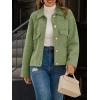 imageCicy Bell Womens Faux Suede Leather Jackets Oversized Cropped Casual Lapel Collar Button Down Spring Vintage ShacketsArmy Green