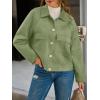imageCicy Bell Womens Faux Suede Leather Jackets Oversized Cropped Casual Lapel Collar Button Down Spring Vintage ShacketsArmy Green