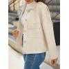 imageCicy Bell Womens Faux Suede Leather Jackets Oversized Cropped Casual Lapel Collar Button Down Spring Vintage ShacketsBeige