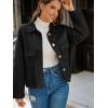 imageCicy Bell Womens Faux Suede Leather Jackets Oversized Cropped Casual Lapel Collar Button Down Spring Vintage ShacketsBlack