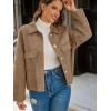 imageCicy Bell Womens Faux Suede Leather Jackets Oversized Cropped Casual Lapel Collar Button Down Spring Vintage ShacketsDark Brown