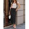 imageCicy Bell Womens Floral Boho Mesh Midi Skirt Elastic High Waisted Flowy Summer Casual Vintage Long SkirtsBlack White